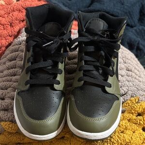 Nike Kids High-Top Sneakers - Black and Olive